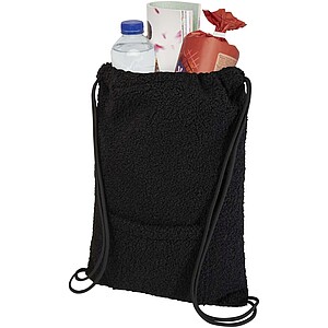 PELLO Stahovací batoh v plyšovém designu z recyklovaného polyesteru, černá