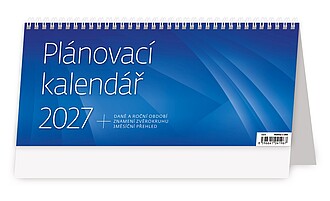 Plánovací kalendář MODRÝ 2027, stolní kalendář - reklamní kalendáře