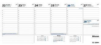 Plánovací kalendář MODRÝ 2027, stolní kalendář