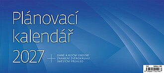 Plánovací kalendář MODRÝ 2027, stolní kalendář