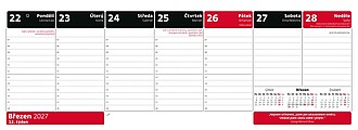 Plánovací kalendář s citáty 2027