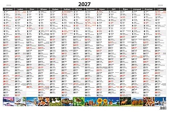 Plánovací roční 2027 mapa A1 obrázková - reklamní kalendáře