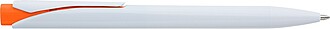 Plastová propiska s bílým tělem, oranžová