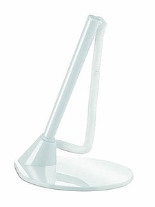 Plastové kuličkové pero se stojánkem, bílá - ekologické reklamní předměty