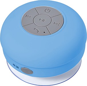 Plastový Bluetooth reproduktor odolný proti vodě, modrá