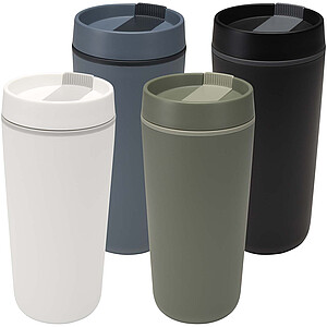 Plastový hrnek Sedona o objemu 480 ml s dvojitou stěnou, černá