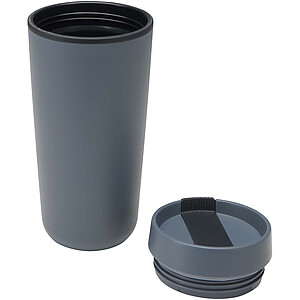 Plastový hrnek Sedona o objemu 480 ml s dvojitou stěnou, modrošedá