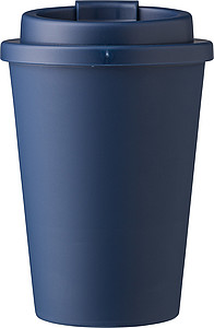 Plastový kelímek s víčkem na pití, 350ml, námořní modrá - reklamní hrnky