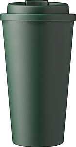 Plastový kelímek s víčkem na pití 475ml, zelená - reklamní hrnky