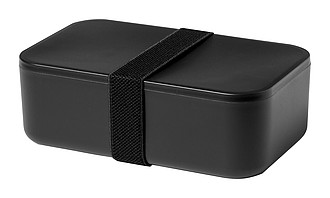 Plastový lunchbox, 1l, s elastickým popruhem, černý