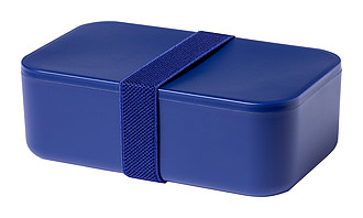 Plastový lunchbox, 1l, s elastickým popruhem, tmavě modrý