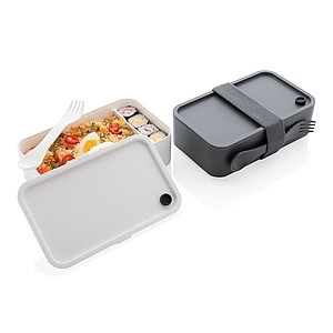 Plastový obědový box s kapacitou 1,2 litru, antracitová