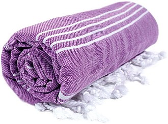 Plážová osuška HAMAM SULTAN, fialová/bílá