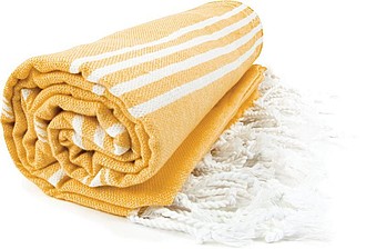 Plážová osuška HAMAM SULTAN, světle oranžová/bílá