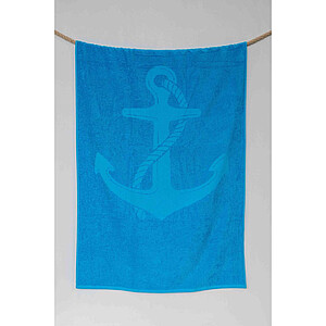 Plážová osuška OLIMA „ANCHOR” JACQUARD BEACH BATH TOWEL, 90 × 170 cm, tyrkysová