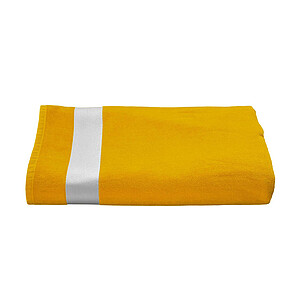 Plážová osuška OLIMA VELOUR BEACH BATH TOWEL, 100 × 180 cm, tmavě žlutá