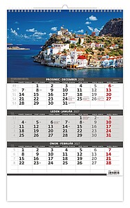 Pobřeží 2027 tříměsíční nástěnný kalendář - reklamní kalendáře