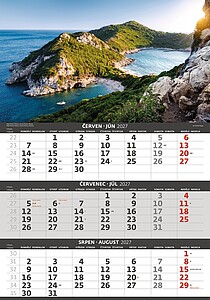 Pobřeží 2027 tříměsíční nástěnný kalendář