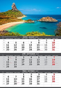 Pobřeží 2027 tříměsíční nástěnný kalendář