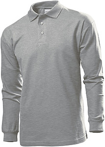 Polokošile STEDMAN POLO LONG SLEEVE MEN tmavě šedý melír L