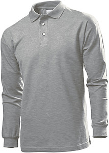 Polokošile STEDMAN POLO LONG SLEEVE MEN tmavě šedý melír S