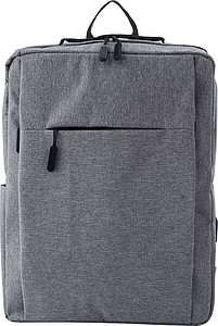 Polyesterový batoh s USB portem do vnitřní části, šedý