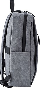 Polyesterový batoh s USB portem do vnitřní části, šedý
