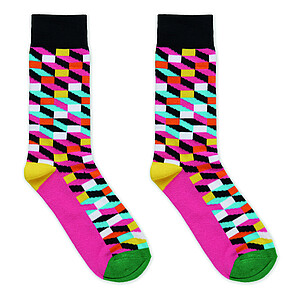 Ponožky s vtipným vzorem, L, růžová