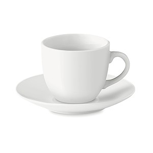 Porcelánový hrnek na espreso s podšálkem, objem 80 ml - reklamní hrnky