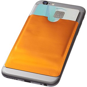 Pouzdro na karty RFID k chytrému telefonu, oranžová - reklamní předměty