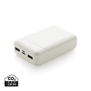 Powerbanka 10 000 mAh z RCS recyklovaného plastu, bílá