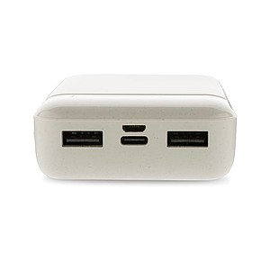 Powerbanka 10 000 mAh z RCS recyklovaného plastu, bílá