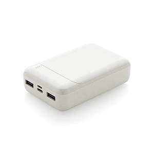Powerbanka 10 000 mAh z RCS recyklovaného plastu, bílá