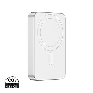 Powerbanka 10000mAh s bezdrátovým nabíjením, stříbrná - ekologické reklamní předměty