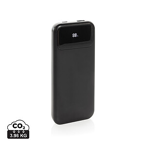 Powerbanka 10000mAh s integrovanými kabely z RCS plastu, černá - reklamní předměty