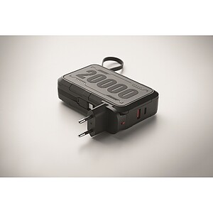 Powerbanka 20.000 mAh z ABS, černá