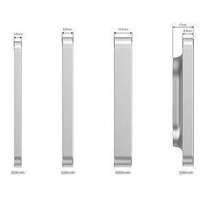 Powerbanka 3000mAh s bezdrátovým nabíjením, stříbrná