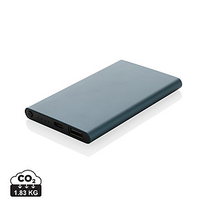 Powerbanka 4000mAh, recyklovaný plast a hliník, modrá