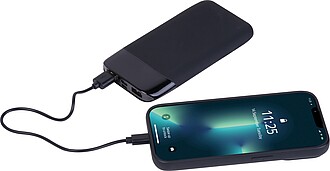 Powerbanka 8000 mAh se svítícím logem, černá