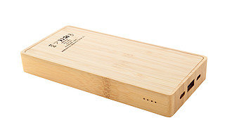 Powerbanka 8000mAh s bambusovým povrchem a solárním panelem