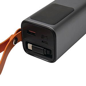 Powerbanka s integrovaným nabíjecím kabelem 20 000 mAh, stříbrná