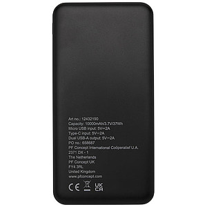Powerbanka z recyklovaného plastu s kapacitou 10000 mAh