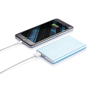 POWERFLAT Tenká powerbanka 4000mAh s indikátorem, modrá