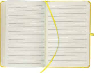 Poznámkový blok A5 s pevnými deskami, žlutá - reklamní zápisník