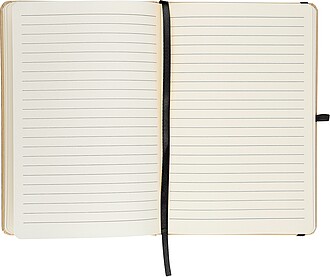 Poznámkový blok A5 s tvrdou kraftovou deskou a hliníkovou fólií na zadní straně, černá