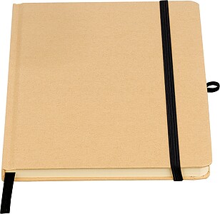 Poznámkový blok A5 s tvrdou kraftovou deskou a hliníkovou fólií na zadní straně, černá