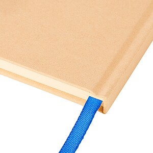 Poznámkový blok A5 s tvrdou kraftovou deskou a hliníkovou fólií na zadní straně, kobaltově modrá