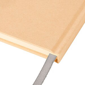 Poznámkový blok A5 s tvrdou kraftovou deskou a hliníkovou fólií na zadní straně, stříbrná