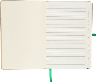 Poznámkový blok A5 s tvrdou kraftovou deskou a hliníkovou fólií na zadní straně, tmavě zelená