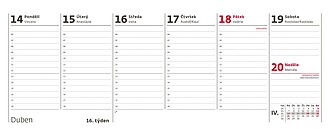 Poznámkový kalendář 2027